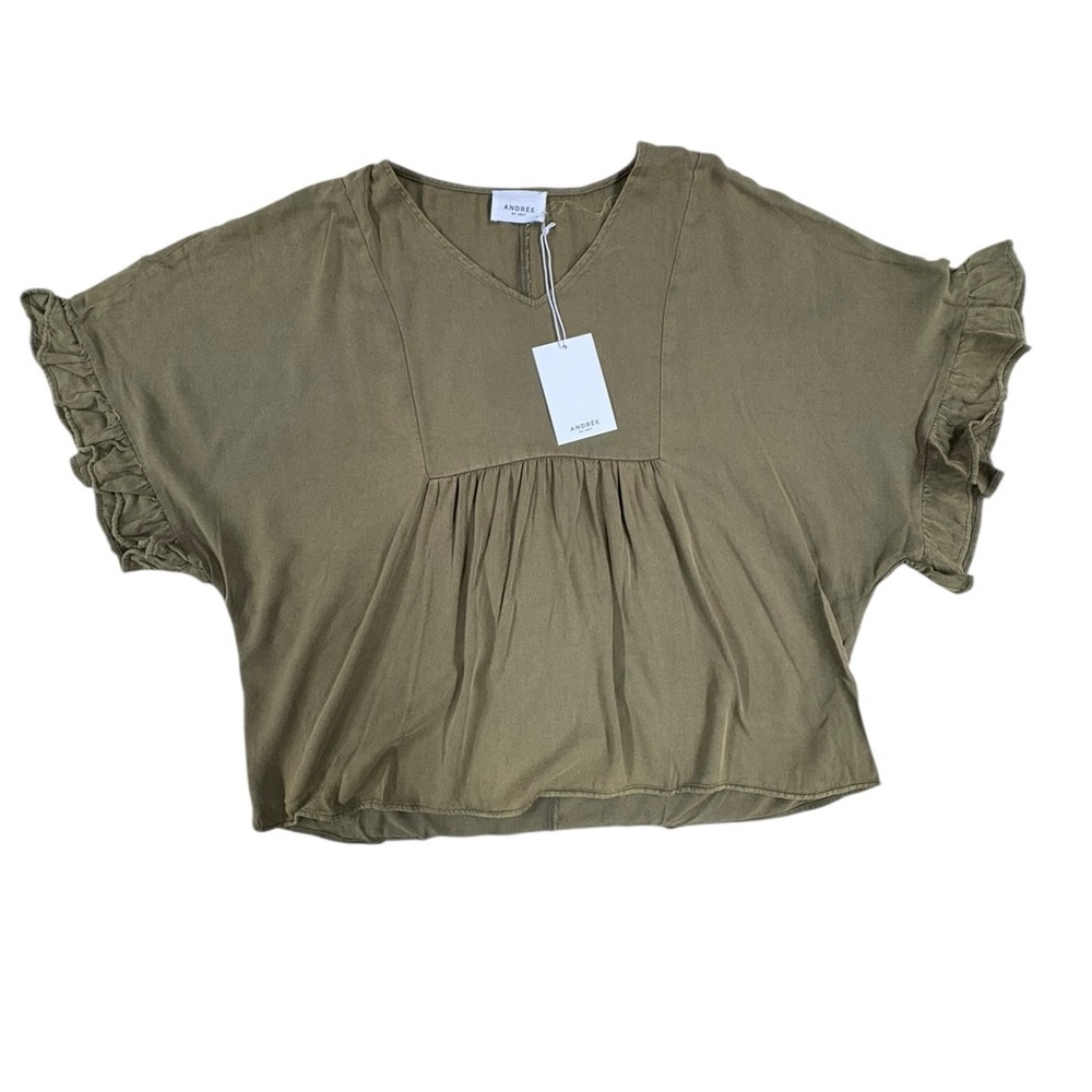 ANDREE BY UNIT Olive Green Women's Blouse - Picture 4 of 7